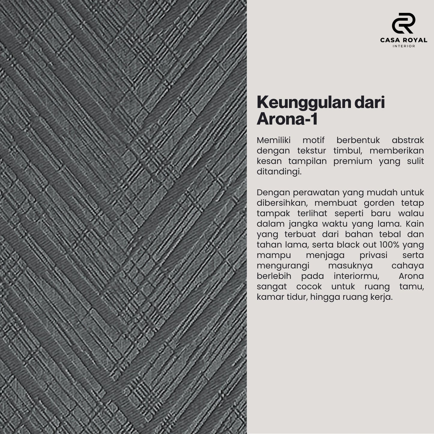 ARONA-1 BAHAN KAIN GORDEN EMBOSS BLACKOUT