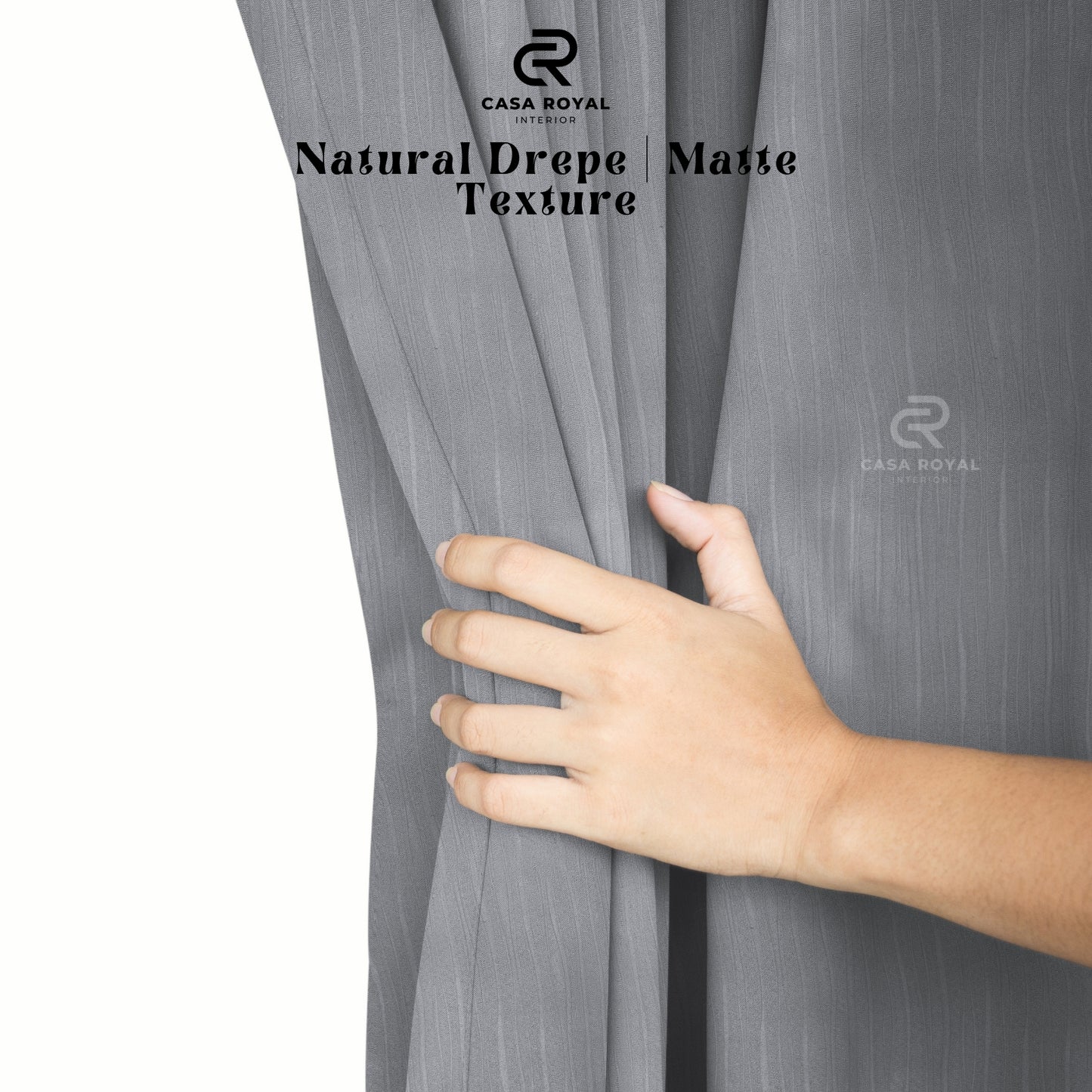 [1 Pcs] Gorden Blackout Silver Embos Doff/Matte 6 Gelombang 130x230 (Casablanca c7)
